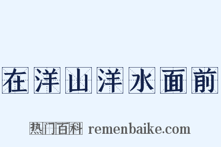 在洋山洋水面前是什么意思的图片